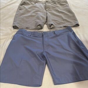 EUC Pair of Callaway Golf Shorts Gray and Blue Flat Front Shorts Size 38